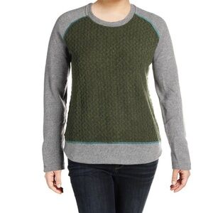 Prana Olive and Charcoal Knit Top